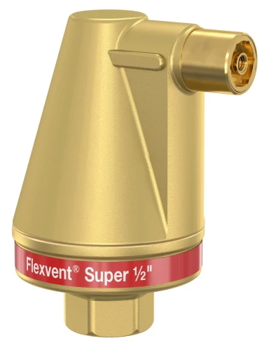 Воздухоотводчик муфтовый (резьбовой) Flamco Flexvent Super 28520 1/2″ Ду15 Ру10 автоматический повышенной производительности, корпус - латунь