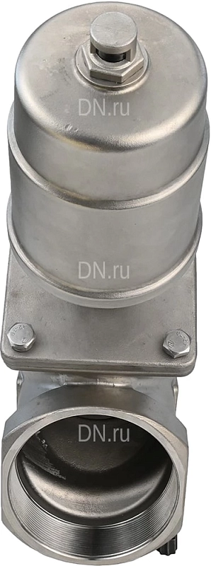 Клапан отсечной пневматический 3/4″ Ду20 Ру16, корпус - нержавеющая сталь SS316, резьбовой, Y-образный, корпус привода - нержавеющая сталь CF8M (VSP3232PV-T-1PNC)