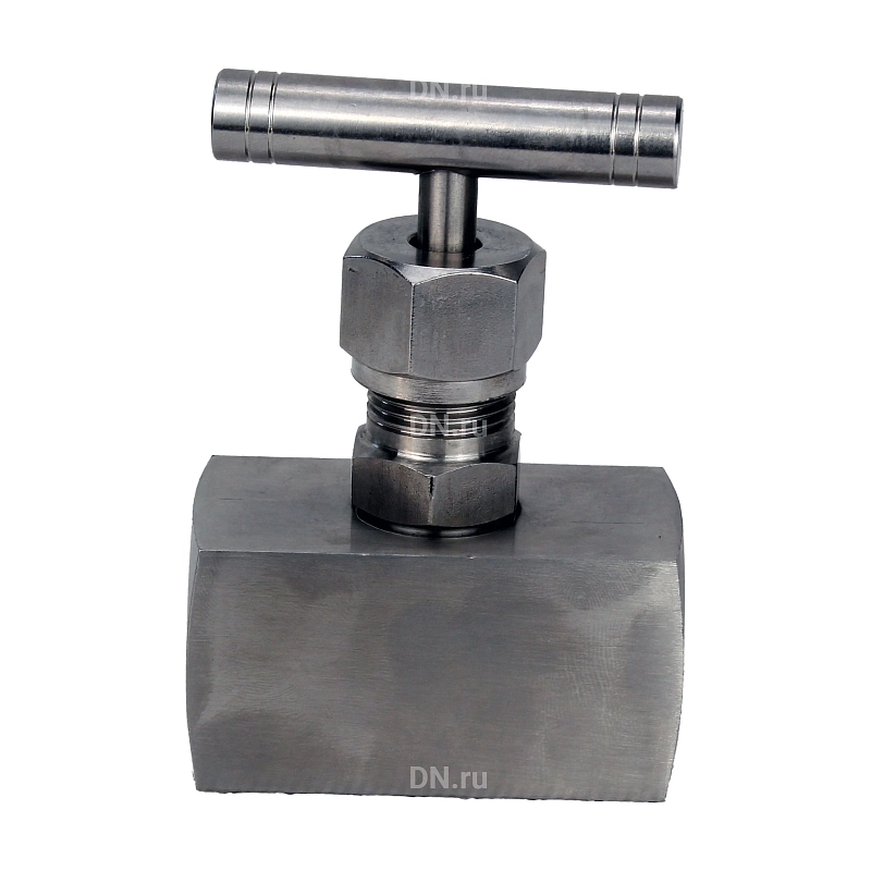 Клапан игольчатый VN3131M-T-Ht 1/4″ Ду8 Ру400 резьбовой, корпус - нержавеющая сталь 304, уплотнение - металл, с Т-образной рукояткой
